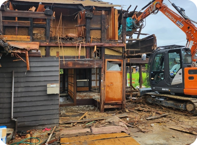 能登解体工事現場